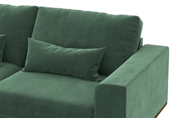 Copenhagen 4-seters Venstrevendt L-formet Divansofa i Fløyel - Mørk grønn - Møbler - Sofaer - Sofa med sjeselong