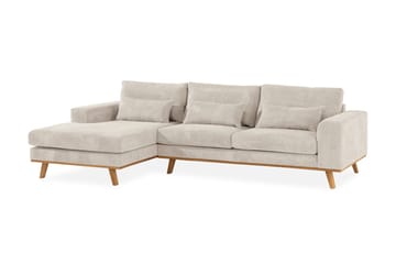 Copenhagen 4-seters Venstrevendt L-formet Divansofa i Manchester - Beige - Møbler - Sofaer - Sofa med sjeselong