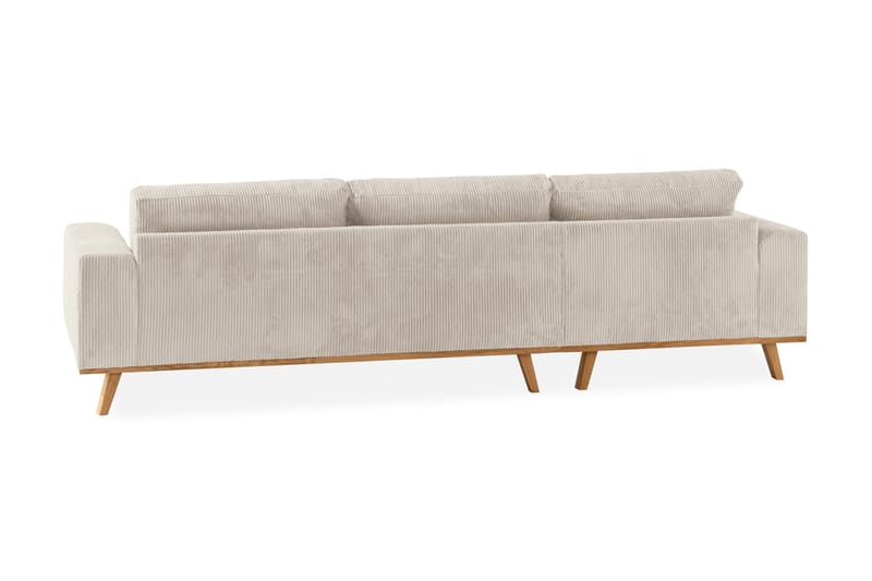 Copenhagen 4-seters Venstrevendt L-formet Divansofa i Manchester - Beige - Møbler - Sofaer - Sofa med sjeselong