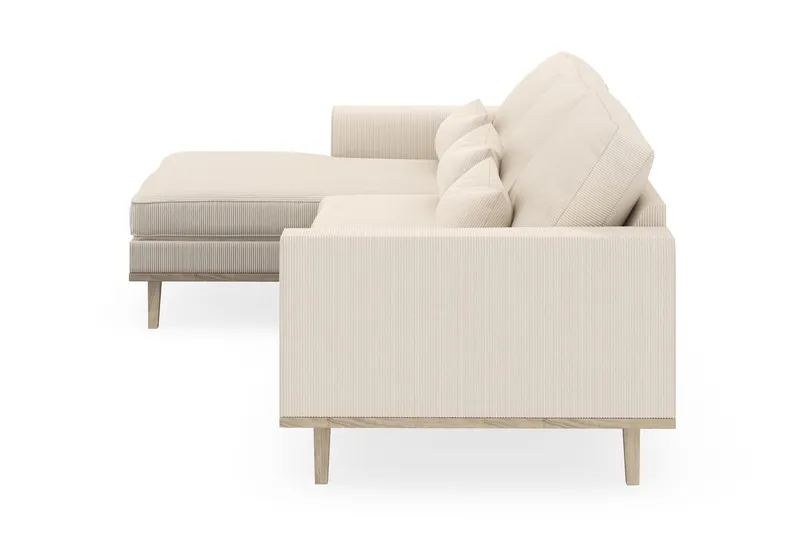 Copenhagen 4-seters Venstrevendt L-formet Divansofa i Manchester - Beige - Møbler - Sofaer - Sofa med sjeselong