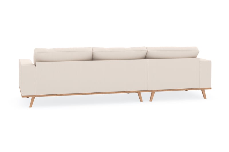 Copenhagen 4-seters Venstrevendt L-formet Divansofa i Manchester - Beige - Møbler - Sofaer - Sofa med sjeselong