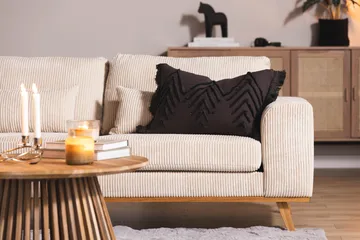 Copenhagen 4-seters Venstrevendt L-formet Divansofa i Manchester - Beige - Møbler - Sofaer - Sofa med sjeselong