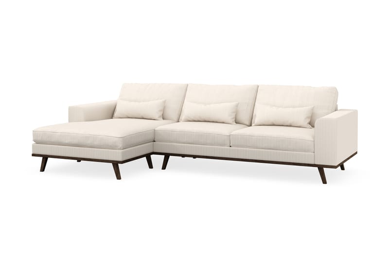 Copenhagen 4-seters Venstrevendt L-formet Divansofa i Manchester - Beige - Møbler - Sofaer - Sofa med sjeselong
