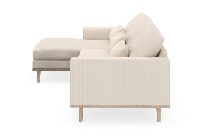 Copenhagen 4-seters Venstrevendt L-formet Divansofa i Manchester - Beige - Møbler - Sofaer - Sofa med sjeselong