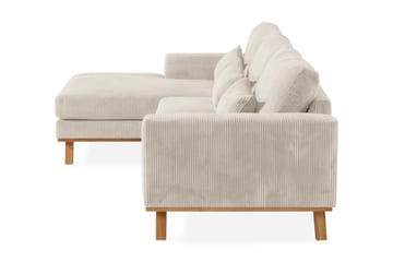 Copenhagen 4-seters Venstrevendt L-formet Divansofa i Manchester - Beige - Møbler - Sofaer - Sofa med sjeselong