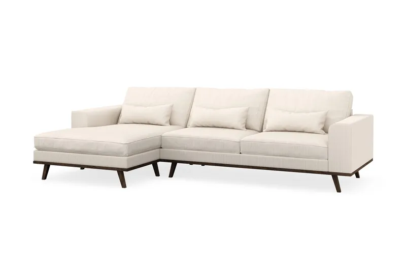 Copenhagen 4-seters Venstrevendt L-formet Divansofa i Manchester - Beige - Møbler - Sofaer - Sofa med sjeselong