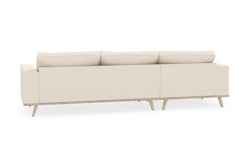 Copenhagen 4-seters Venstrevendt L-formet Divansofa i Manchester - Beige - Møbler - Sofaer - Sofa med sjeselong