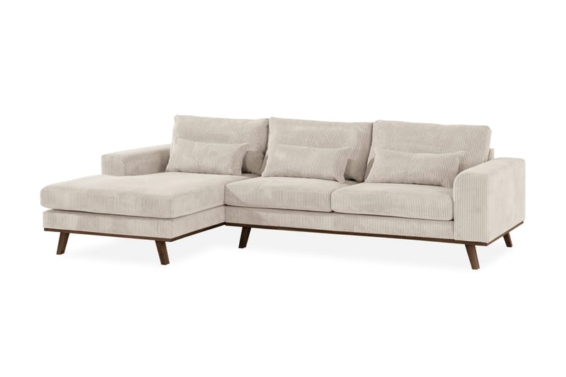 Copenhagen 4-seters Venstrevendt L-formet Divansofa i Manchester - Beige - Møbler - Sofaer - Sofa med sjeselong