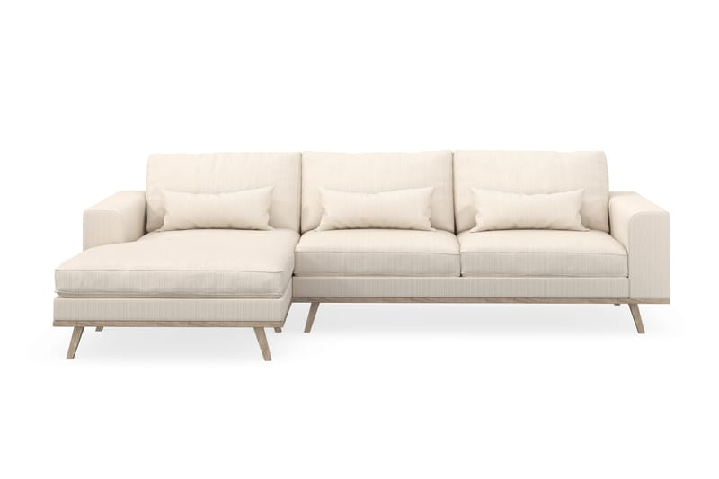 Copenhagen 4-seters Venstrevendt L-formet Divansofa i Manchester - Beige - Møbler - Sofaer - Sofa med sjeselong