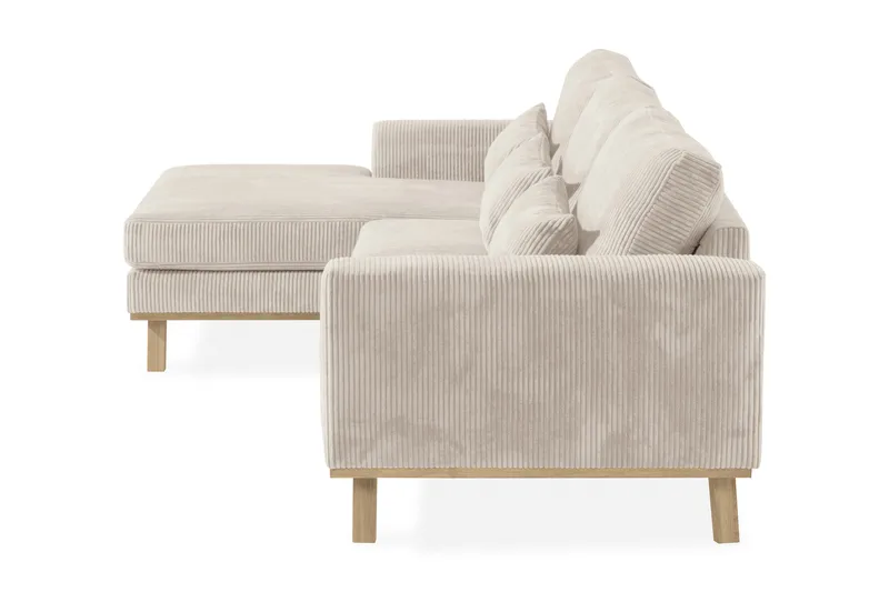 Copenhagen 4-seters Venstrevendt L-formet Divansofa i Manchester - Beige - Møbler - Sofaer - Sofa med sjeselong