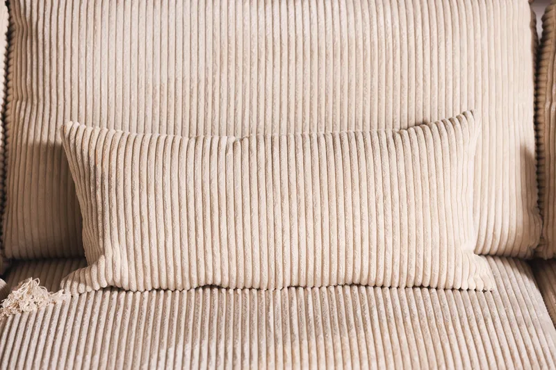 Copenhagen 4-seters Venstrevendt L-formet Divansofa i Manchester - Beige - Møbler - Sofaer - Sofa med sjeselong