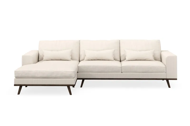 Copenhagen 4-seters Venstrevendt L-formet Divansofa i Manchester - Beige - Møbler - Sofaer - Sofa med sjeselong