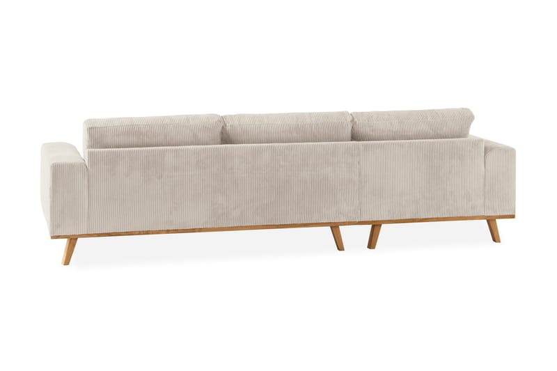 Copenhagen 4-seters Venstrevendt L-formet Divansofa i Manchester - Beige - Møbler - Sofaer - Sofa med sjeselong