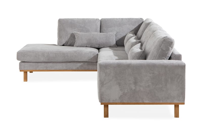 Copenhagen 4-seters Venstrevendt L-formet Divansofa i Manchester - Lys grå - Møbler - Sofaer - Sofa med sjeselong
