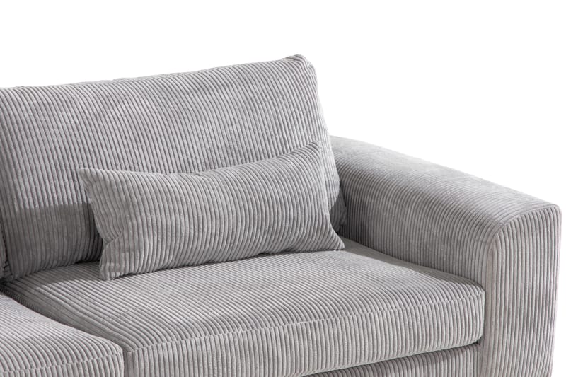Copenhagen 4-seters Venstrevendt L-formet Divansofa i Manchester - Lys grå - Møbler - Sofaer - Sofa med sjeselong
