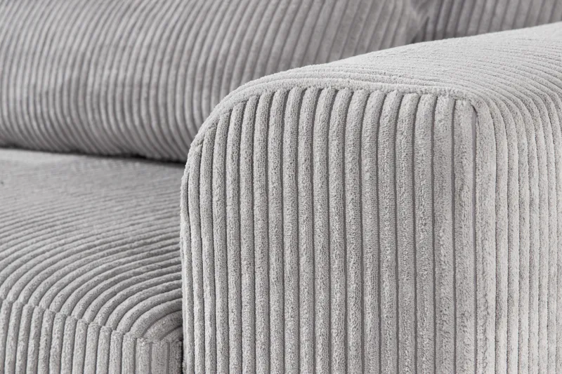 Copenhagen 4-seters Venstrevendt L-formet Divansofa i Manchester - Lys grå - Møbler - Sofaer - Sofa med sjeselong