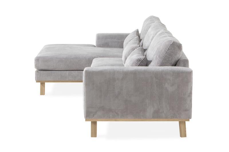 Copenhagen 4-seters Venstrevendt L-formet Divansofa i Manchester - Lys grå - Møbler - Sofaer - Sofa med sjeselong