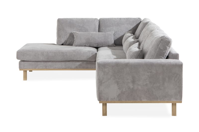 Copenhagen 4-seters Venstrevendt L-formet Divansofa i Manchester - Lys grå - Møbler - Sofaer - Sofa med sjeselong