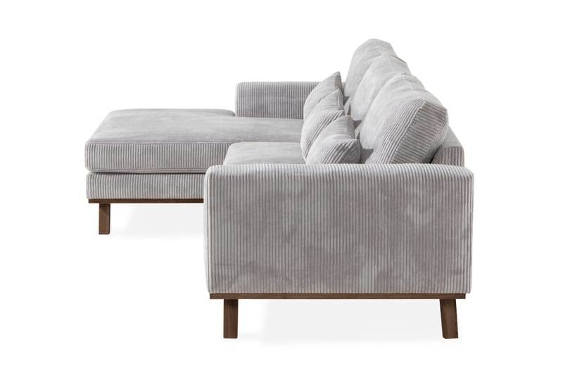 Copenhagen 4-seters Venstrevendt L-formet Divansofa i Manchester - Lys grå - Møbler - Sofaer - Sofa med sjeselong