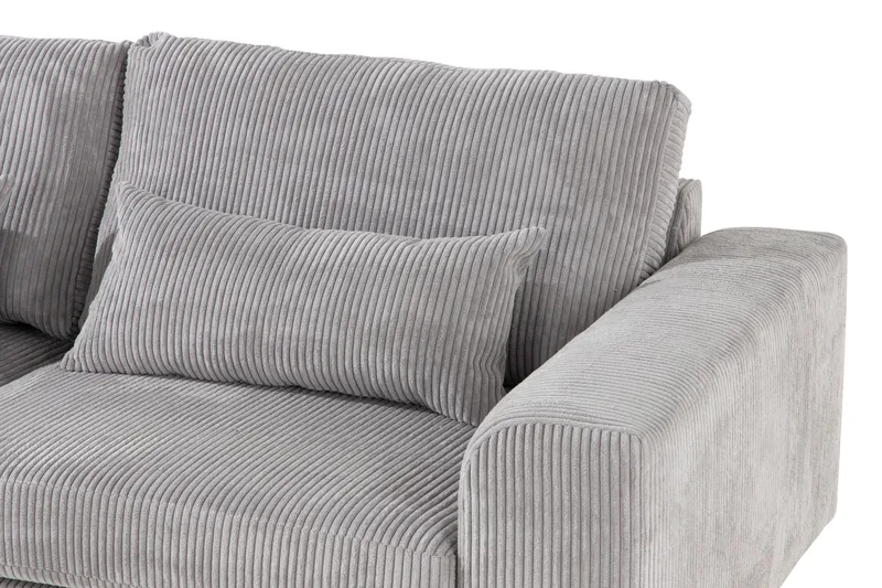 Copenhagen 4-seters Venstrevendt L-formet Divansofa i Manchester - Lys grå - Møbler - Sofaer - Sofa med sjeselong