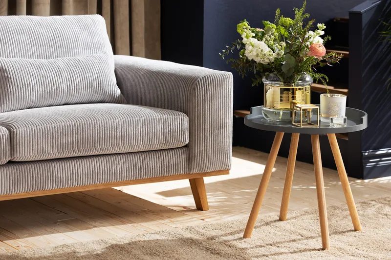 Copenhagen 4-seters Venstrevendt L-formet Divansofa i Manchester - Lys grå - Møbler - Sofaer - Sofa med sjeselong