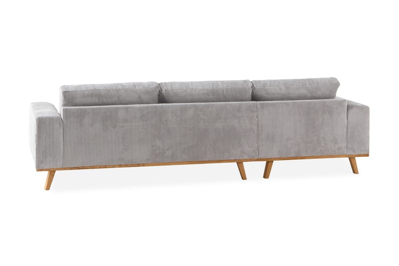 Copenhagen 4-seters Venstrevendt L-formet Divansofa i Manchester - Lys grå - Møbler - Sofaer - Sofa med sjeselong