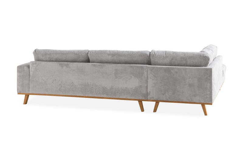 Copenhagen 4-seters Venstrevendt L-formet Divansofa i Manchester - Lys grå - Møbler - Sofaer - Sofa med sjeselong