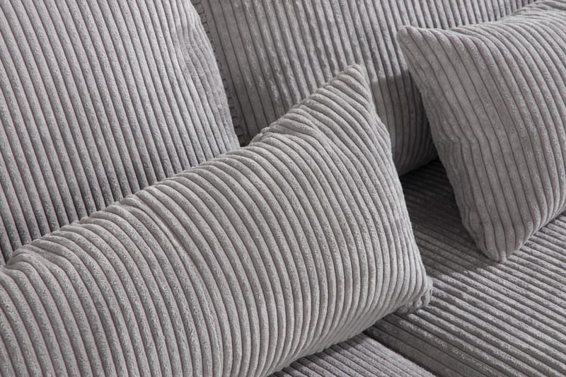 Copenhagen 4-seters Venstrevendt L-formet Divansofa i Manchester - Lys grå - Møbler - Sofaer - Sofa med sjeselong