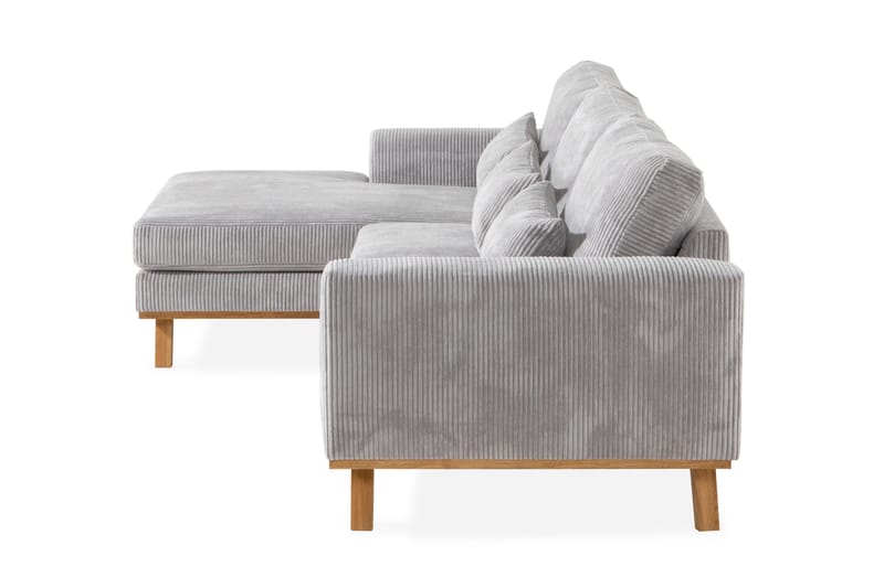 Copenhagen 4-seters Venstrevendt L-formet Divansofa i Manchester - Lys grå - Møbler - Sofaer - Sofa med sjeselong