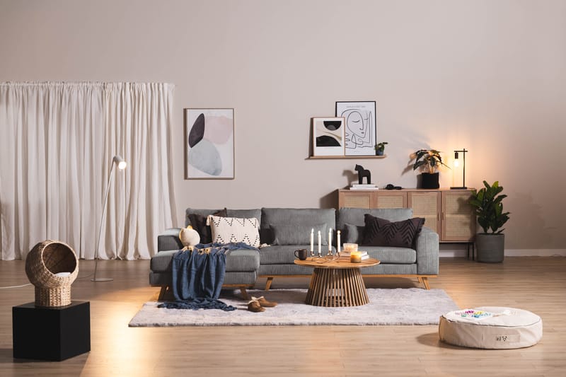 Copenhagen 4-seters Venstrevendt L-formet Divansofa i Manchester - Mørk grå - Møbler - Sofaer - Sofa med sjeselong