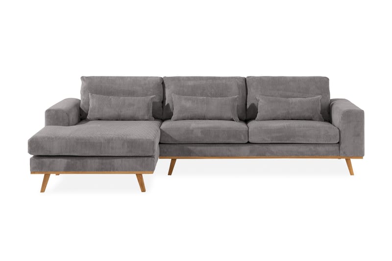 Copenhagen 4-seters Venstrevendt L-formet Divansofa i Manchester - Mørk grå - Møbler - Sofaer - Sofa med sjeselong