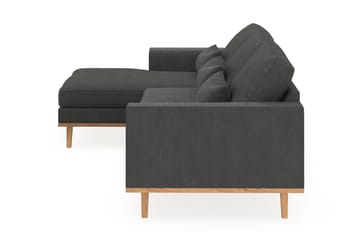Copenhagen 4-seters Venstrevendt L-formet Divansofa i Manchester - Mørk grå - Møbler - Sofaer - Sofa med sjeselong