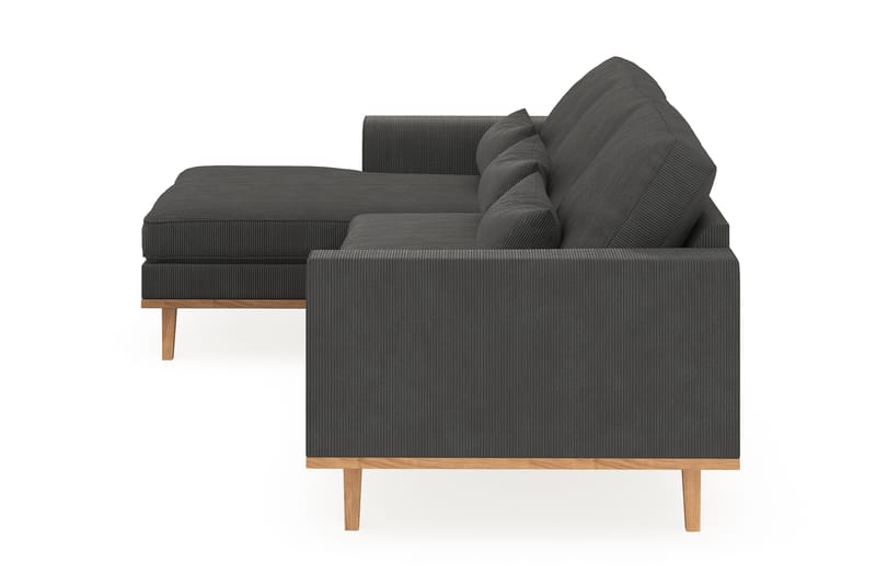 Copenhagen 4-seters Venstrevendt L-formet Divansofa i Manchester - Mørk grå - Møbler - Sofaer - Sofa med sjeselong