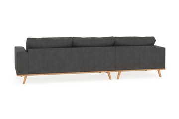 Copenhagen 4-seters Venstrevendt L-formet Divansofa i Manchester - Mørk grå - Møbler - Sofaer - Sofa med sjeselong
