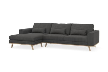 Copenhagen 4-seters Venstrevendt L-formet Divansofa i Manchester - Mørk grå - Møbler - Sofaer - Sofa med sjeselong