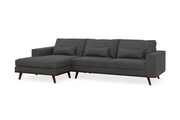 Copenhagen 4-seters Venstrevendt L-formet Divansofa i Manchester - Mørk grå - Møbler - Sofaer - Sofa med sjeselong