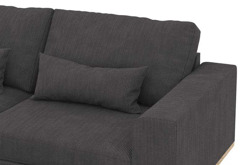 Copenhagen 4-seters Venstrevendt L-formet Divansofa i Manchester - Mørk grå - Møbler - Sofaer - Sofa med sjeselong