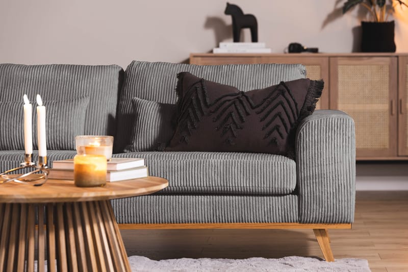 Copenhagen 4-seters Venstrevendt L-formet Divansofa i Manchester - Mørk grå - Møbler - Sofaer - Sofa med sjeselong