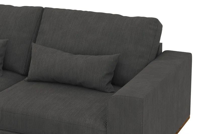 Copenhagen 4-seters Venstrevendt L-formet Divansofa i Manchester - Mørk grå - Møbler - Sofaer - Sofa med sjeselong