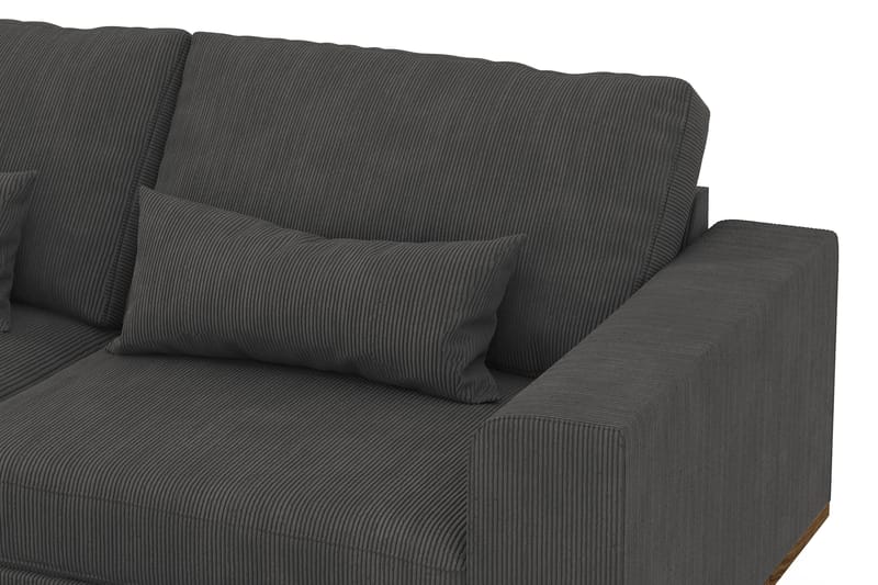 Copenhagen 4-seters Venstrevendt L-formet Divansofa i Manchester - Mørk grå - Møbler - Sofaer - Sofa med sjeselong
