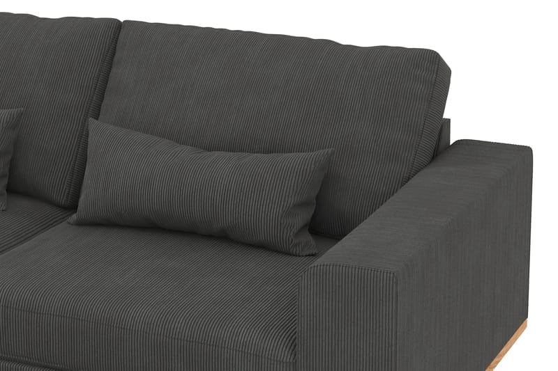 Copenhagen 4-seters Venstrevendt L-formet Divansofa i Manchester - Mørk grå - Møbler - Sofaer - Sofa med sjeselong
