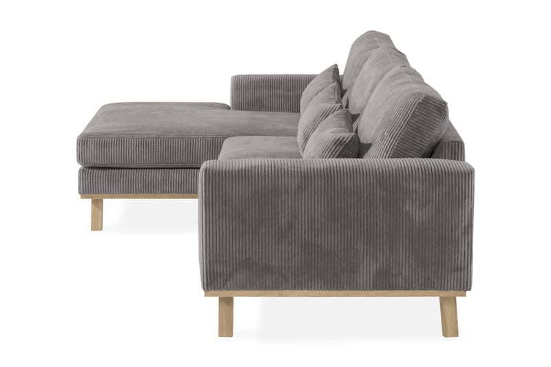 Copenhagen 4-seters Venstrevendt L-formet Divansofa i Manchester - Mørk grå - Møbler - Sofaer - Sofa med sjeselong