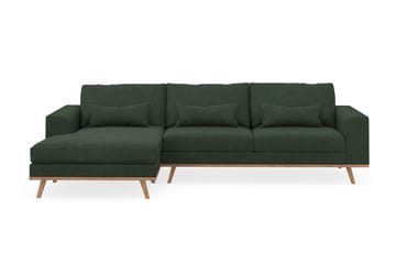 Copenhagen 4-seters Venstrevendt L-formet Divansofa i Manchester - Mørk grønn - Møbler - Sofaer - Sofa med sjeselong