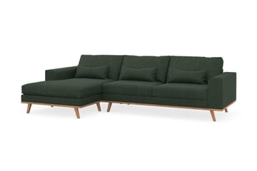 Copenhagen 4-seters Venstrevendt L-formet Divansofa i Manchester - Mørk grønn - Møbler - Sofaer - Sofa med sjeselong