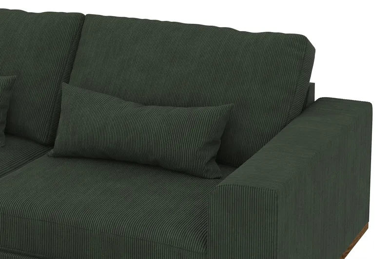 Copenhagen 4-seters Venstrevendt L-formet Divansofa i Manchester - Mørk grønn - Møbler - Sofaer - Sofa med sjeselong