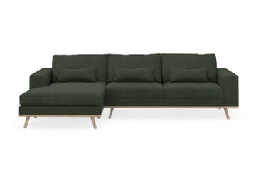 Copenhagen 4-seters Venstrevendt L-formet Divansofa i Manchester - Mørk grønn - Møbler - Sofaer - Sofa med sjeselong