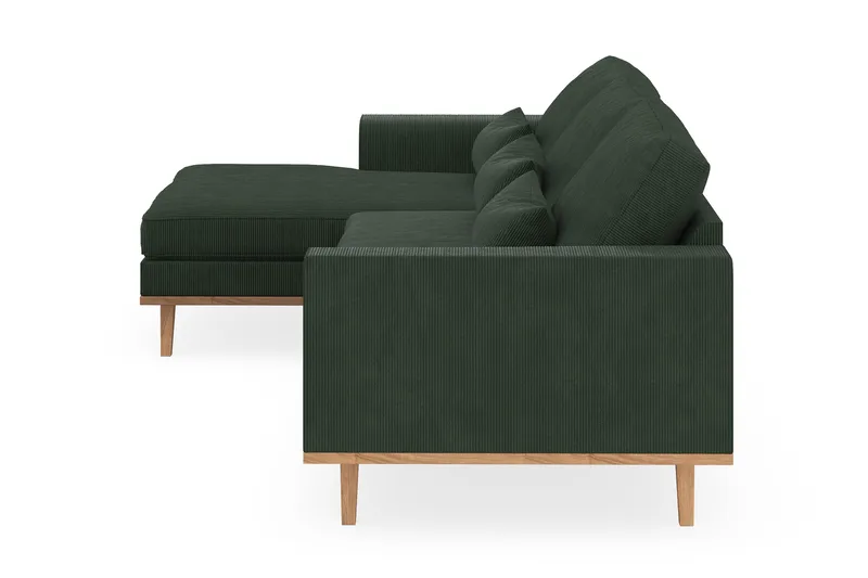 Copenhagen 4-seters Venstrevendt L-formet Divansofa i Manchester - Mørk grønn - Møbler - Sofaer - Sofa med sjeselong