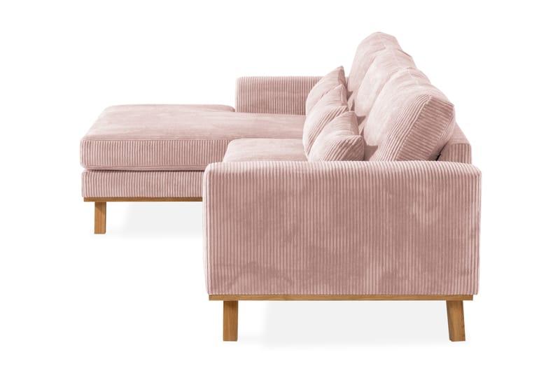 Copenhagen 4-seters Venstrevendt L-formet Divansofa i Manchester - Rosa - Møbler - Sofaer - Sofa med sjeselong