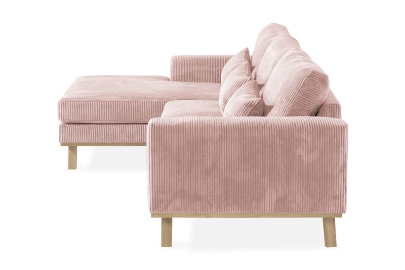 Copenhagen 4-seters Venstrevendt L-formet Divansofa i Manchester - Rosa - Møbler - Sofaer - Sofa med sjeselong