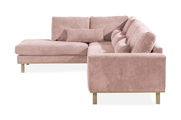 Copenhagen 4-seters Venstrevendt L-formet Divansofa i Manchester - Rosa - Møbler - Sofaer - Sofa med sjeselong